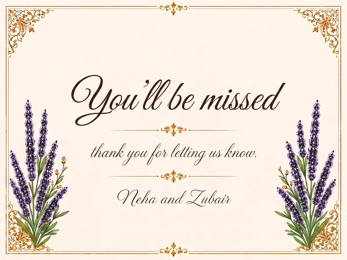 You will be missed